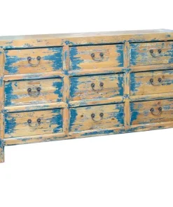 Aparador cajonera 9 cajones azul