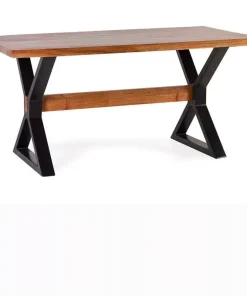 Mesa comedor patas X con travesaño
