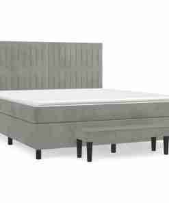 Cama box spring con colchón rayas